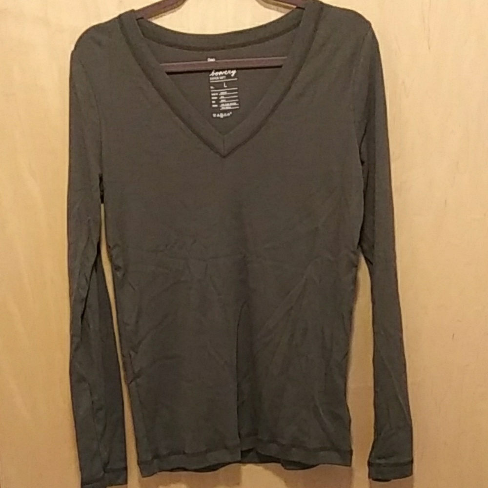 Gap Super Soft Long Sleeve Olive Green Shirt